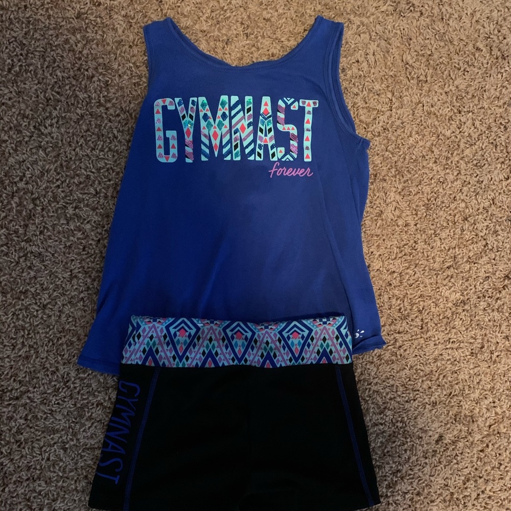 Girls Gymnast Tank and Shorts